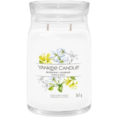 Yankee Candle Signature grote bloemengeurkaars in glazen pot 567 g - Midnight Jasmine