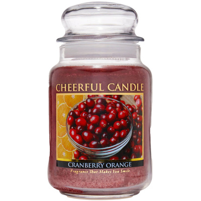 Cheerful Candle candela profumata grande in barattolo di vetro 2 stoppini 24 oz 680 g - Cranberry Orange