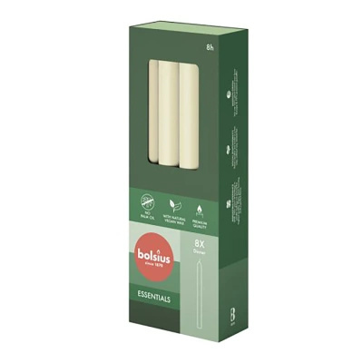 Bolsius oparfymerat traditionellt spikljus 8 st 230/20 mm - Soft Pearl
