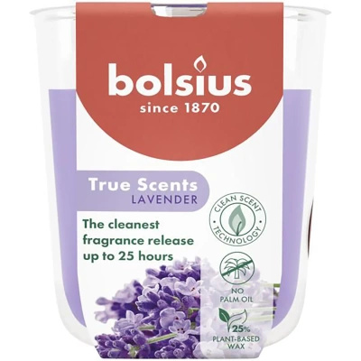 Bolsius True Scents skleněná vonná svíčka 80/73 mm - Levandule Levandule