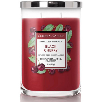 Soja geurkaars met essentiële oliën Black Cherry Colonial Candle