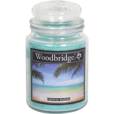 Grande bougie parfumée dans un pot en verre à deux mèches Crystal Waters Woodbridge Candle 565 g