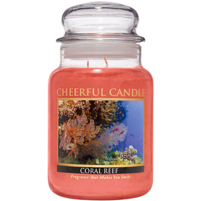 Cheerful Candle vela perfumada grande en tarro de cristal 2 mechas 24 oz 680 g - Coral Reef