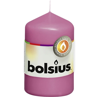 Bolsius solid pillar trunk candle unscented 8 cm 80/48 mm - Pink Fuchsia