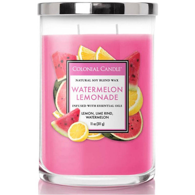 Vela aromática de soja con aceites esenciales Watermelon Lemonade Colonial Candle