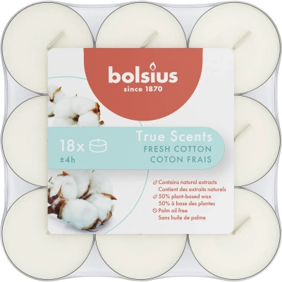 Bolsius True Scents vonné svícny 18 ks - Fresh Cotton Fresh Cotton