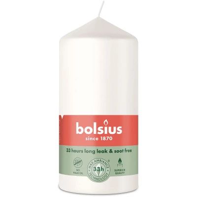 Bolsius candela a colonna non profumata 120/58 mm Essentials - Frost White Cloudy White