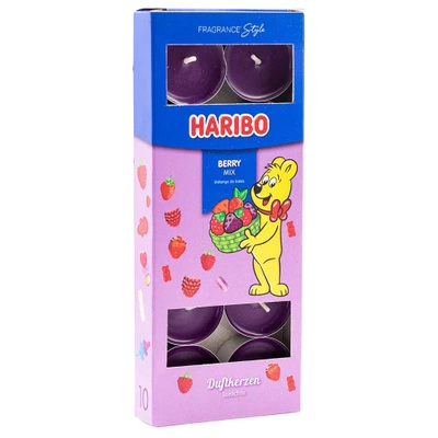 Haribo lumini profumati in scatola Berry Mix caramelle gommose ai frutti di bosco 10 pz