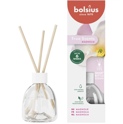 Bolsius True Scents vonné tyčinky do difuzéru 60 ml skleněné - Magnolia