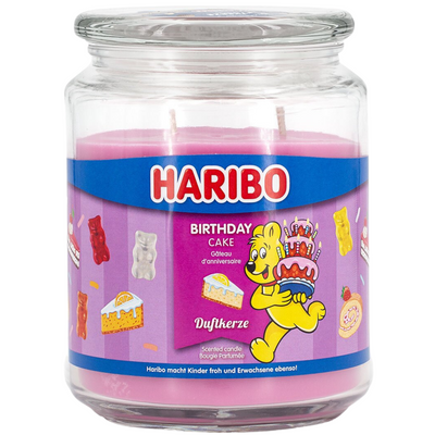 Haribo große Duftkerze im Glas Birthday Cake Geburtstagskuchen 510 g