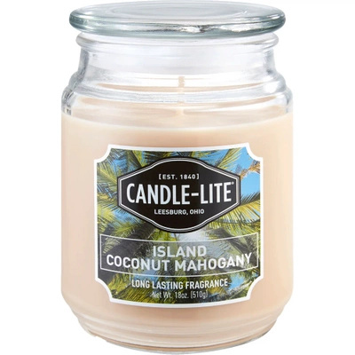 Candela profumata naturale Island Coconut Mahogany Candle-lite