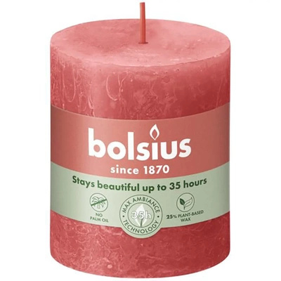 Bolsius rustieke boomstam kandelaar Rustic Shine 80/68 mm - Bloesem Roze