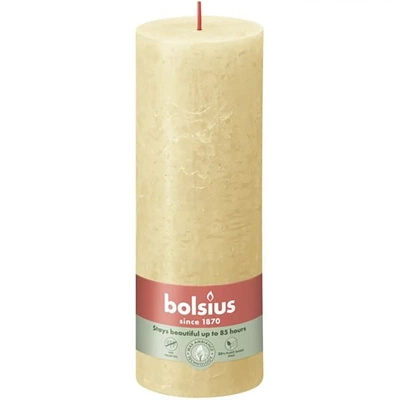 Bolsius rustic trunk candle post Rustic Shine 190/68 mm 19 cm - Oatmeal Beige Oatmeal Beige