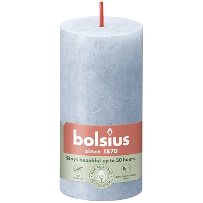 Bolsius rustieke boomstam kaarsenstandaard Rustic Shine 100/50 mm 10 cm - Blauw Blauw