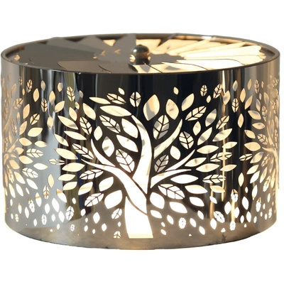 Draaibare metalen Kaars deksel Tree Of Life Silver Woodbridge