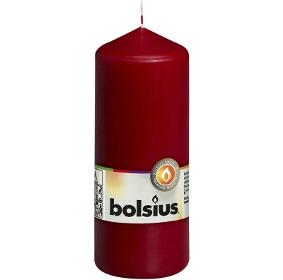 Bolsius solid pillar trunk candle unscented 15 cm 150/58 mm - Maroon