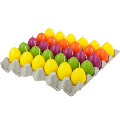 Bolsius présentoir bougies œufs de Pâques 30 pcs 60/45 - Mix