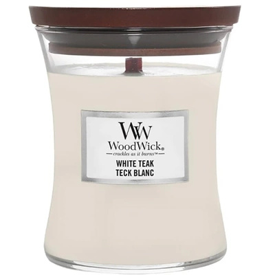 WoodWick Core Medium Scented Candle with a Wooden Wick 9.7 oz 275 g - White Teak