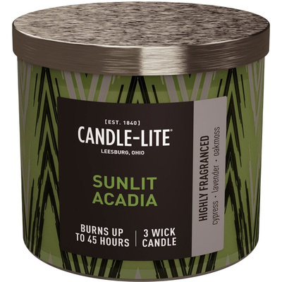 Ароматическая свеча натуральная с тремя фитилями - Sunlit Acadia Candle-lite