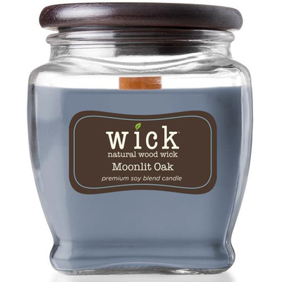 Colonial Candle Wick soy blend wood wick scented candle jar 15 oz 425 g - Moonlit Oak