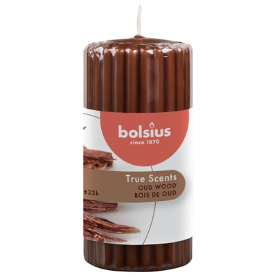 Bolsius fragrance lump trunk candle pillar 120/58 mm True Scents - Agarwood Oud Wood