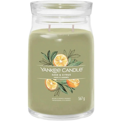 Yankee Candle Signature stort örtdoftande ljus i glasburk 567 g - Sage & Citrus