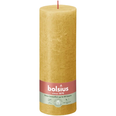 Bolsius bougeoir rustique en forme de tronc Rustic Shine 190/68 mm 19 cm - Nid d'abeille jaune