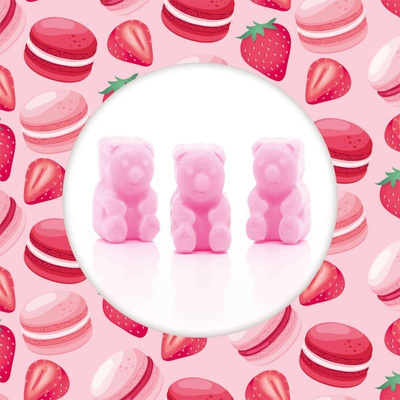 Wax melts soja teddyberen - Strawberry Macaron Ted Friends