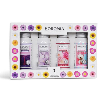 Set regalo profumi per bucato italiano premium Aromatic Lavender, Brezza di Primavera, Petali di Peonia, Baby Talco 4 pezzi x 50 ml