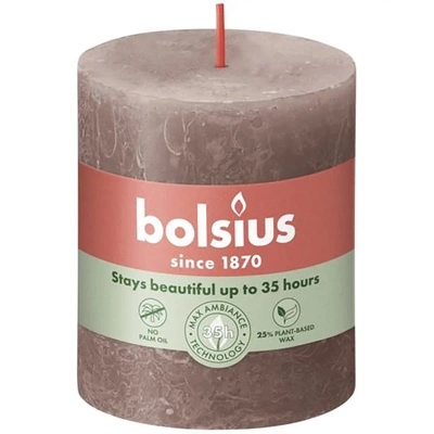 Bolsius rustieke boomstam kandelaar Rustic Shine 80/68 mm - Taupe