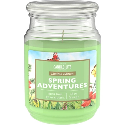 Duża kwiatowa świeca zapachowa w szkle Spring Adventures Candle-lite 510 g