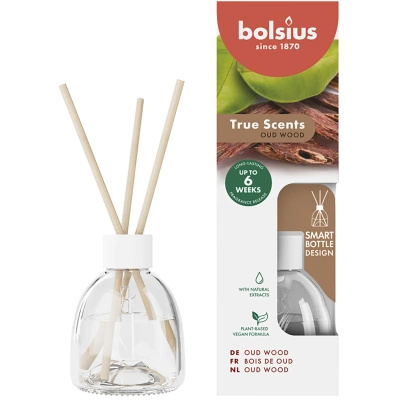 Bolsius True Scents diffuseur de parfum en bâtonnets 60 ml verre - Bois d'Agar