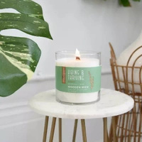 Scented candle with wooden wick	Vibing Thriving Candle-lite