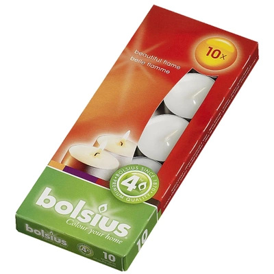 Bolsius Tealights unscented warmers 10 pcs in a carton ~ 4 hr