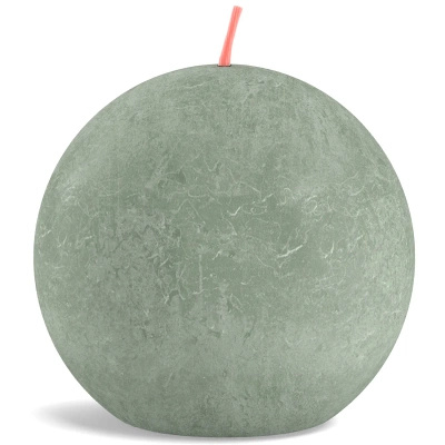 Green rustic ball candle Bolsius Rustic Shine 76 mm - Jade Green Jade Green