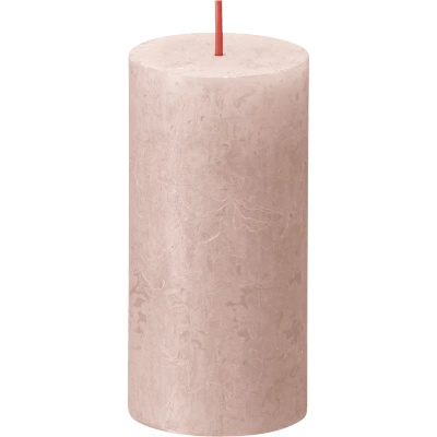 Bolsius rustic trunk candle post Rustic Shine 100/50 mm 10 cm - Misty Pink