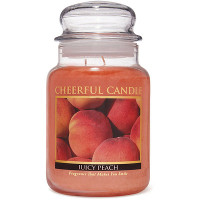 Cheerful Candle große Duftkerze im Glas 2 Dochte 24 oz 680 g - Juicy Peach