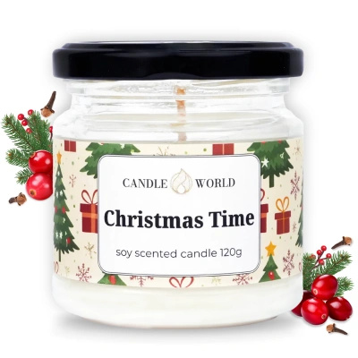 Candle World kalėdinė kvapo žvakė sojų stiklainyje Christmas Time 120 g