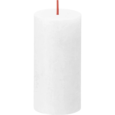 Bolsius rustic trunk candle post Rustic Shine 100/50 mm 10 cm - Frosty White Cloudy White