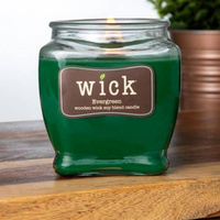 Colonial Candle Wick soy blend wood wick scented candle jar 15 oz 425 g - Evergreen