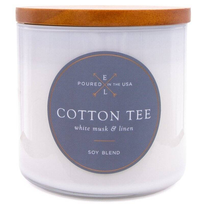 Colonial Candle Luxe large soy scented candle wooden wick 368 g - Cotton Tee
