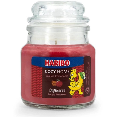 Haribo piccola candela profumata natalizia in vetro Cozy Home mela cannella 85 g