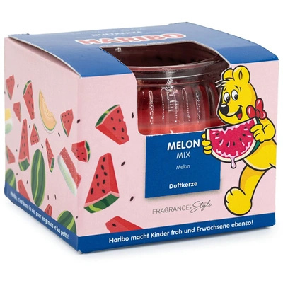 Vela aromática en una caja gominolas de sandía Haribo Melon Mix 85 g