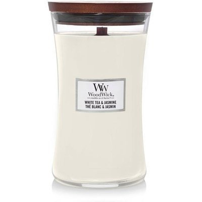 WoodWick Core duża świeca zapachowa z drewnianym knotem 21.5 oz 610 g - White Tea & Jasmine