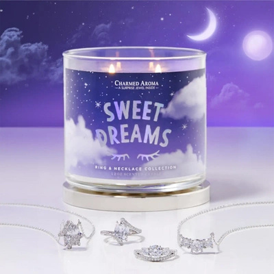 Charmed Aroma papuošalų žvakė 340 g žiedinis karoliai - Sweet Dreams