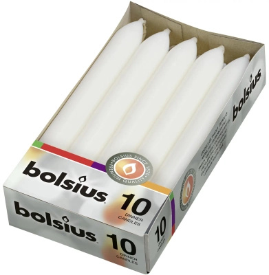 Bolsius home Torpédo stolní svíčka pro svícny 170/20 mm 10 ks - bílá