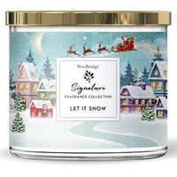 Woodbridge Signature Collection duża świeca zapachowa w szkle 3 knoty 410 g - Let it Snow