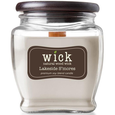 Colonial Candle Wick soy blend wood wick scented candle jar 15 oz 425 g - Lakeside Smores