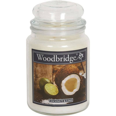 Velká vonná svíčka ve skle kokosová limetka Woodbridge - Coconut Lime
