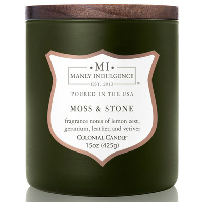 Bougie parfumée au soja pour homme mèche en bois Colonial Candle - Moss Stone